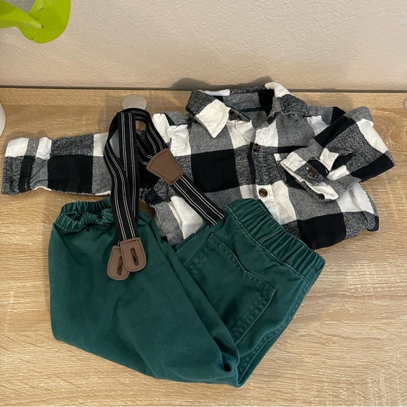 Carter's Other - 2 Piece Flannel Outfit - Carters - 12 months